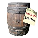 REGENTONNE REGENFASS WASSERFASS REGENWASSERBEHÄLTER REGENWASSERFASS GARTENFASS Eichenfass (240L)