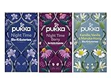 Pukka - Bio-Kräutertee 'Abendliche Entspannung' - Tee Mix - 60 Teebeutel (20 x Night Time, 20 x Night Time Berry, 20 x Kamille, Vanille & Manuka-Honig)