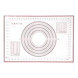 Große Silikon-Backmatte, Küchengebäck, Silikonmatte, Teigmatte, antihaftbeschichtet, mit 60 x 40 cm, Teigrollmatte, geeignet für die Herstellung von Teigkuchen und Fondantgebäck