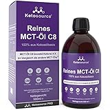 Premium C8 MCT Öl | 3X Mehr Keton-produzierende C8 als MCT-Öle | Reines Caprylsäure Triglyceride mit 99,8% | Paleo & Vegan | BPA Freie Flasche in Plastik | Ketogen und Low Carb | Ketosource®