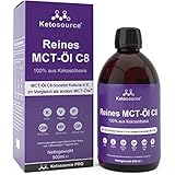 Reines MCT Öl C8 | Produziert 4X Ketone im Vergleich als Andere MCT-Öle | Höchste Reinheit von über 99% | 100% aus Kokosnuss | Unterstützt Keto & Fasten | Vegan | 500 ml | Ketosource®