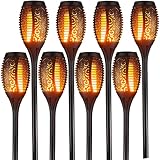 Retoo Solarlampen für Außen Garten 8 Stück LED Solarleuchten für Terrasse Rasen Hof Wege Garten Beleuchtung Garageneinfahrt Automatisch an/aus Lampen Wasserdichte IP44 Erdspieß Schwarz