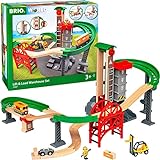 BRIO World 33887 Großes Lagerhaus-Set mit Aufzug – Zubehör für die BRIO Holzeisenbahn – Konstruktionsspielzeug empfohlen für Kinder ab 3 Jahren