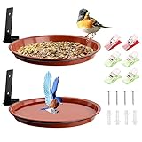Vesaneae 2 Stücke Vogelfutterspender, Vogeltränken Für Den Garten, Vogelfutterh, Vogelfutterspender aus Kunststoff, Bird Feeders for Outside, Vogelhäuschen für draußen, Wandvogeltränke, Futterspender