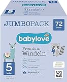 babylove Windeln Premium aktiv plus Größe 5, junior 12-25kg, Jumbo Pack, 2x36 Stück, 72 St