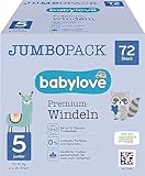 babylove Windeln Premium aktiv plus Größe 5, junior 12-25kg, Jumbo Pack, 2x36 Stück, 72 St