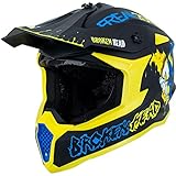 Broken Head FreakZone Motocross-Helm Blau-Gelb – Cross-Helm – MX – Quad – Supermoto (L 59-60 cm)