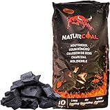 Naturcoal Premium Quebracho Holzkohle 10kg - Natürliche Grillkohle für BBQ, Räuchern, und Grillen. Langanhaltende Glut, geringe Rauchentwicklung, Restaurantqualität (1)