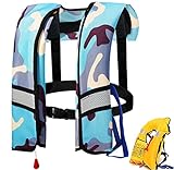 BZHIB Rettungsweste Mit Automatischem Aufblasen, Schwimmweste, Schwimmhilfe Für Erwachsene/Kinder, Tragbare, Verstellbare, Aufblasbare Schnorchel-Schwimmweste (3-5 Sekunden Schnelles Aufblasen)