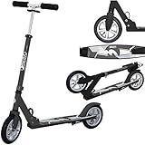 Best Sporting Scooter Kinder - klappbarer Tretroller schwarz oder pink - City Roller Kinder bis 100 kg Traglast - Kinderroller mit 205 x 30 mm Rollen - Roller Kind - Roller für Kinder