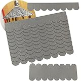 Dachpappe Schindeln Dachpappe für Vogelhaus Dachpappe Selbstklebend 21pcs mini Dachschindeln für Nistkasten Hasenstall Insektenhotel (Grau)