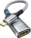 Highwings USB C HDMI Adapter 4K, USB Type C auf HDMI Adapter [Thunderbolt 3/4] Kompatibel für iPhone 16/15 Pro/Max, für MacBook Pro/Air, für iPad Pro/Air, für Surface Book 2, für Galaxy usw.
