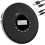 Greadio Tragbarer CD-Player Discman CD Spieler Anti-Skip Schutz 4 EQ-Sounds CD Player, TF-Karte/AUX-Ausgang Klein Musik Player, kompatibel mit CD-R, CD-RW und MP3 für Auto Zuhause