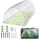 Ominelu 60pcs Pflanztunnel-Bögen aus Frühbeetaufsatz Zeltstangen Fiberglas – DIY Folientunnel-Set für Hochbeete Gewächshausbogen inkl. 40 Clips