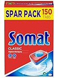 Somat Classic Spülmaschinen Tabs, 150 Tabs, Geschirrspül Tabs für die tägliche Reinigung von Besteck und Geschirr, mit Extra-Kraft und Schutz vor Glaskorrosion