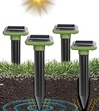 Mole Repellent Sonic-gerät 4 Stück Ultrasonic Solar Maulwurfabwehr Maulwurfschreck Wühlmausabwehr Schlagenabwehr Eidechsenabwehr Mole Repellent Schädlingsbekämpfung für Den Rasen Garten
