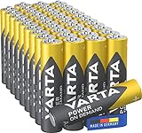 VARTA Batterien AAA, 40 Stück, Power on Demand, Alkaline, 1,5V, Vorratspack in umweltschonender Verpackung, ideal für Computerzubehör, Smart Home Geräte, Made in Germany [Exklusiv bei Amazon]