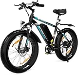 HITWAY E Bike Elektrofahrrad E-Mountainbike, 26' 3.0/4.0 Breiten Reifen E-Fahrrad, Pedelec, 250W Motor 48V15Ah abnehmbaren akku, 7 Gänge ebike, Reichweite bis zu 45-80km