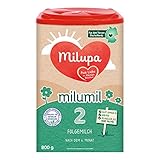 Milupa Milumil 2 – Folgemilch – Baby-Milchpulver – Nach dem 6. Monat – Passender Begleiter zur Beikost mit wichtigen Nährstoffen – Ohne Palmöl – 1 x 800 g