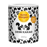 DEIN KAKAO - Guten Morgen! | Schokoladenpulver mit Kakao aus biologischem Anbau mit 92% Kakaogehalt, zuckerfrei | Vegane und glutenfreie Bio-Trinkschokolade mit Kaffee | 250g Kakaopulver