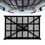 Gepäcknetz Auto, yisight Gepäcknetz Wohnmobil Autodach, 90 × 65 cm Aufbewahrungsnetz mit 2 Verstellbare Kreuzgurte, Tolles Auto Camping Zubehör für Lange Roadtrips