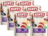 Rinti Leichte Beute Rind & Ente 6 x 400g | Getreidefreies Nassfutter | Wenig Fett & gut verträglich | Ohne Soja | Umweltfreundlicher Frischebeutel