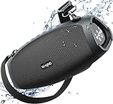 Bluetooth Lautsprecher Groß, W-KING 70W RMS(90W PEAK) Lautsprecher Boxen Bluetooth Box Musikbox Wasserdicht,Dreifach Passive Strahler–Super Bass/HiFi/DSP/42H Play/Powerbank/TF-Karte/AUX/EQ/Öffner(X10)