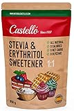 Stevia + Erythrit 1:1 Süßstoff | 1g = 1g Zucker | 100% Natürlicher Zuckerersatz - 0 Kalorien - 0 Glykämischer Index - Keto und Paleo - 0 Netto-Kohlenhydrate - Kein GVO - Castello since 1907-850 g