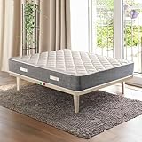 Matratze für Doppelbett, 160 x 200 cm, mit neuer Komfort-Technologie, orthopädische Matratze, 20 cm hoch, gegen Rückenschmerzen, antiallergisch und milbendicht, Modell Elisir