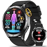 Smartwatch Herren 𝐄𝐊𝐆+𝐇𝐑𝐕 Gesundheitsuhr ΒΙυτｚυcker/𝐁𝐥𝐮𝐭𝐝𝐫𝐮𝐜𝐤/Hαrnsäure.Always-On Display 1.43”AMOLED Telefonfunktion,SOS-Notruf,24H Herzfrequenz,Schlafmonitor,SPO2,hohe Qualität uhr