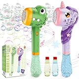 VATOS 2PCS Seifenblasenstab, Automatische Seifenblasenpistole mit Licht & Musik, Fantastischer Seifenblasenmacher mit 2 Nachfülllösungen, Party Hochzeit Geburtstag Geschenk für Erwachsene Kinder