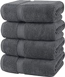 Utopia Towels - 4er-Pack Badetücher Set Premium 100% ringgesponnene Baumwolle 69 x 137 cm Handtücher, sehr saugfähig, weiches Gefühl Duschtücher (Grau)
