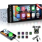 1 Din Autoradio mit Bildschirm mit Carplay & Android Auto - 6,86 Zoll HD Touchscreen Auto Radio Touch Display mit EQ Mirror Link SWC Bluetooth FM AUX TF USB Disk + Radio mit Rückfahrkamera