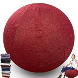 WTZHHK 9 Farben Sitzball büro/Gymnastikball Cover 55/65/75cm - Zuhause & Büro Sitzball, Pilates, Schwangerschaft & Home Gym Massage Ball Balance Stuhl (EnthäLt den Ball Nicht)(Red,75cm)