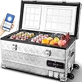 BODEGA 43L Kompressor Kühlbox 2 zonen, Kühlbox Auto, 12/24 V und 100-240 V, Kühlbox Elektrisch bis -20 °C für Auto, Lkw, Boot, Reisemobil,Camping
