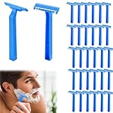 30 Stück Einmalrasierer, Sicherheitsrasierer für Männer, Rasierhobel Herren, Rasierhobel, Einwegrasierer in Blau, Safety Razor, Einmal Rasierer, Einmal-Rasierer Einschneidig, Blau