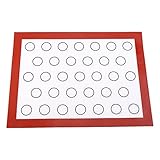 Respicefinem Premium-Backmatte aus rotem, antihaftbeschichtetem Silikon, ideal für Backöfen, Gebäckeinlagen, Macaron-Kuchen, Keksbleche in der Küche mit einer Größe von ca. 40 (Red)