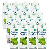 yoaxia ® - 12er Pack - [ 12x 1L ] Kokoswasser 1 Liter | Kokosnusswasser | 100% Natural | Coconut Water + ein kleiner Glücksanhänger gratis