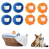 8 Pcs Fusselbälle Waschmaschine,Fusselball Für Waschmaschine,Tierhaarentferner,Haarfänger,Wiederverwendbarer Anti Fussel Bälle,Flusenfilter Zum Entfernen Von Tierhaaren Und Flusen (Orange+Blau)