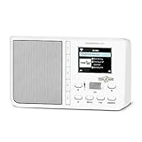 TechniSat STERNRADIO IR 2 - kompaktes Internetradio (WLAN, wechselbarer Akku, Farbdisplay, änderbare Direktwahltasten, Schlafradio-Sender, Wecker, Sleeptimer, Snooze, AUX, App-Steuerung) weiß