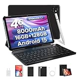 DOOGEE T10W Android 15 Tablet 10 Zoll, Tablet mit SIM Card Slot, 16GB RAM +128GB ROM (2TB TF), 8000mAh, HD Display, Tablets mit Tastatur und Stift, Maus, Hülle, 4G LTE/WiFi 5/OTG/Widevine L1/Face ID