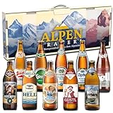 Kalea | Alpentragerl | 10 x 0,5l Bierspezialitäten | Brauereien aus der Alpenregion | Biergeschenk für Bierliebhaber und Alpen-Fans