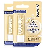 NIVEA Labello Vanilla Buttercream (2 x 5,5 ml), Lippenbalsam angereichert mit natürlichen Ölen, Lippenpflege, langanhaltende Feuchtigkeitspflege für 24 Stunden