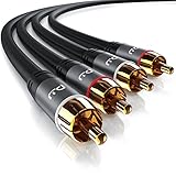 CSL - Stereo Cinch Audio Kabel - 2m Meter - 2X Cinch zu 2X Cinch Audiokatall-Stecker vergoldet Kabel doppelt geschirmtbel - AUX Eingänge - Me