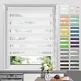 Allesin Doppelrollo Klemmfix ohne Bohren & mit Bohren, Duo Rollos für Fenster und Tür, Klemmrollo Fensterrollo lichtdurchlässig, Sichtschutz und Sonnenschutz, 50x150cm (BxH), Weiß