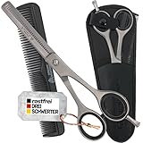 DREI SCHWERTER - Rostfreie professionelle Effilierschere Haarschere im Etui NEU mit Kamm
