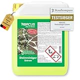ABACUS® Steinreiniger Extrem, intensiver Steinreiniger für außen mit Sofortwirkung, entfernt sofort Schmutz, Grünbelag, Flechten & Algen in Minuten, Steinreiniger Intensiv außen 5 Liter