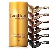 KeraFlow Streuhaar, MITTELBRAUN 28g, Schütthaar zur Haarverdichtung und Abdeckung, Unsichtbar und natürlich, Kaschiert lichtes Haar und Haarausfall in 10 Sekunden, Haarpuder für Frauen und Männer
