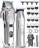 Haarschneidemaschine Set für Herren, Haarschneider, Bartschneider, Haartrimmer, Friseur, Rasierer, Pflegeset IPX7 Wasserdichte Wiederaufladbar für Männer
