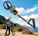 Metalldetektor Kinder, Kroosim Leichtgewichtiger Kinder Metalldetektor mit LCD-Display und Audiowiedergabe, Tragbarer Abnehmbar Metalldetektor für Anfänger bis hin zu schatzsuchenden Goldgräbe